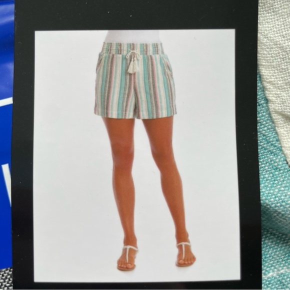 SOLD - Briggs Striped Linen Blend Shorts Women’s Large NWT - Picture 6 of 6